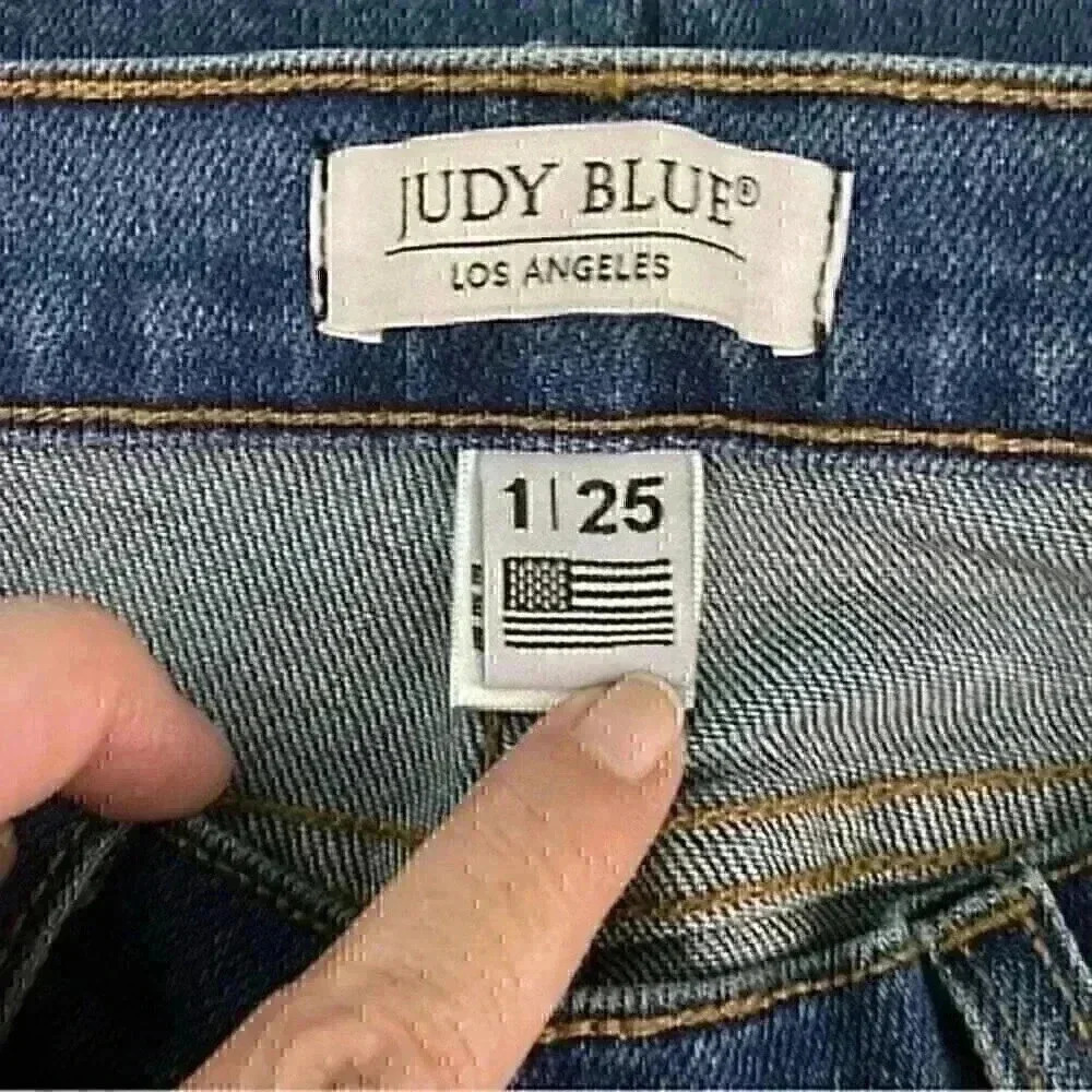 Judy Blue Mom Jeans 1 (Waist 23) Medium Wash High Waisted Whiskering Relaxed Fit - Picture 8 of 10